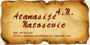 Atanasije Matošević vizit kartica